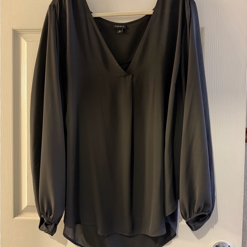 Torrid Black V-Neck Blouse